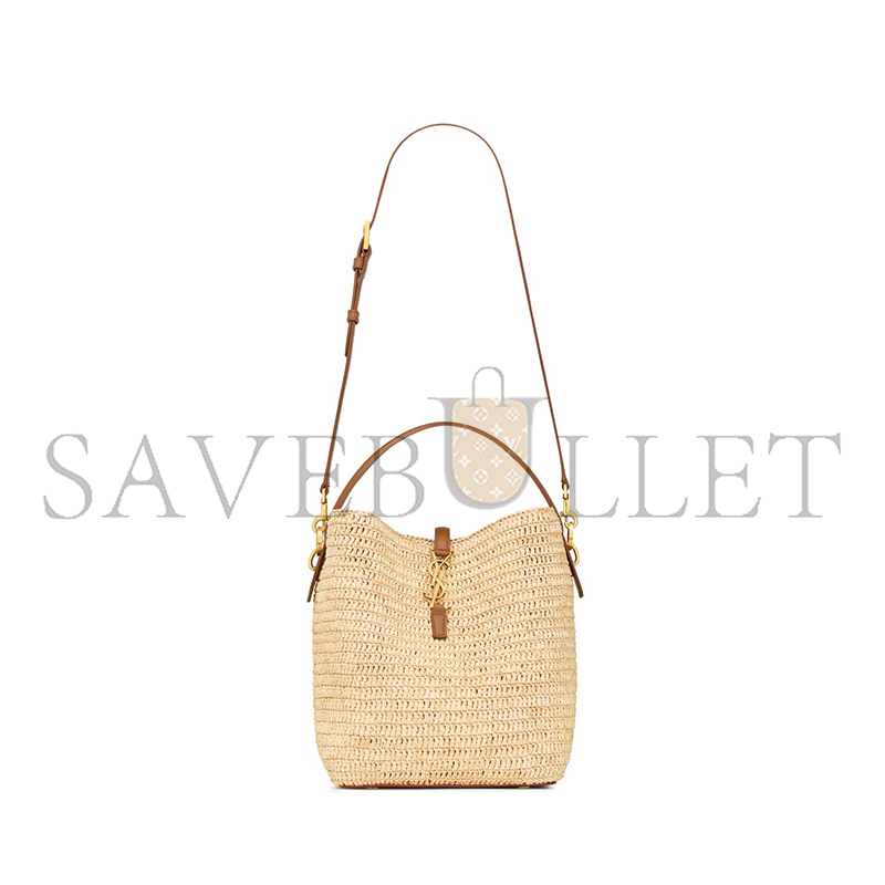 Y*L le 37 in woven raffia and vegetable-tanned leather 773991gaad72080 (20*25*16cm)